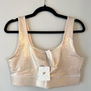 NWT Fabletics Shimmering Gold Sports Bra